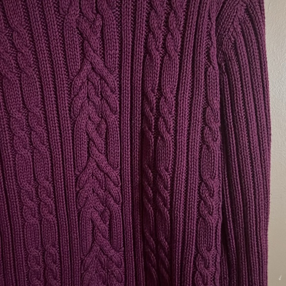 Plum 90’s turtleneck cable knit sweater - Picture 2 of 5